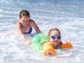 Two sisters playing in the sea, Nice Royalty Free Stock Photo