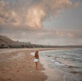 Two sisters on the shore of the sea