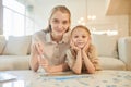 Two Sisters Solving Jigsaw Puzzle Royalty Free Stock Photo