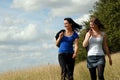 Two sisters on summer walk Royalty Free Stock Photo