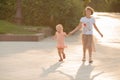 Two sisters walk in the park Royalty Free Stock Photo