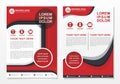 Business brochure template with red, white and black color Royalty Free Stock Photo