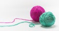 Two skeins of thread on a white background Royalty Free Stock Photo