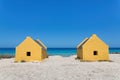 Two slave houses at  coast of Bonaire Royalty Free Stock Photo