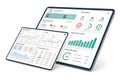Modern Devices Displaying Business Analytics Dashboard Royalty Free Stock Photo