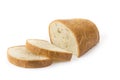 Two slice of bread on the white background. Royalty Free Stock Photo