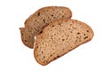 Two slice of rye bread isolated cut out