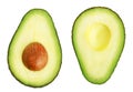 Two slices of avocado