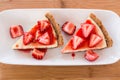 Two Slices of Fresh Cheesecake with Strawberries Royalty Free Stock Photo