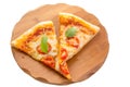 Two slices of Margarita Cheese pizza Royalty Free Stock Photo
