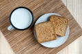 Toast Bread and Tin Mug of Milk Royalty Free Stock Photo