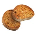 Slices of Wholemeal Toast on White Background Royalty Free Stock Photo