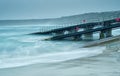 Slipways for lifeboat station, Sennen Cove, Cornwall. Long exposure. Royalty Free Stock Photo