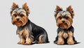 Two small brown and black yorkie dogs Royalty Free Stock Photo