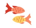 Two small colored fish. Vector illustration on a white background Royalty Free Stock Photo