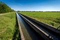 Two Small Concrete Irrigation Canals in the Padan Plain - Lombardy Italy