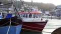 Two small fishing boats moored in the harbour Royalty Free Stock Photo