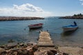 Two small fishing boats in the harbour Royalty Free Stock Photo