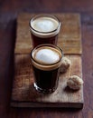 Two Small Glasses of Espresso Macchiato Royalty Free Stock Photo