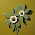 Conceptual Sculptures Two Green Flowers In The Style Of Paul Corfield Royalty Free Stock Photo