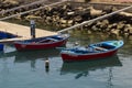 Two small open boats used for lobster catching in the harbour a Los Cristianos in Teneriffe Los