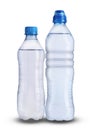 Two small plastic bottles with mineral water Royalty Free Stock Photo