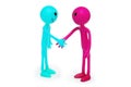 Two smilies shaking hands Royalty Free Stock Photo