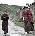 Two smiling monks Royalty Free Stock Photo
