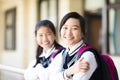 Two smiling pretty student girls Royalty Free Stock Photo