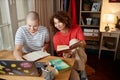 Two Smiling Young Women Enjoying Study Session Together in College Royalty Free Stock Photo