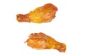 Two smoked chicken legs on a white Royalty Free Stock Photo