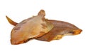 Two smoked headless flatfish
