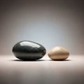 The smaller stone on the right is off-white with a matte texture Royalty Free Stock Photo