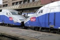 Two SNCF train locomotives, Gare de Lyon Part-Dieu