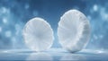 Two snowballs on a blue background Royalty Free Stock Photo