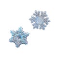 Two snowflakes isolated on white background Royalty Free Stock Photo