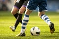 Two soccer players vie Royalty Free Stock Photo