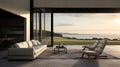Sustainable Australian Tonalism: A Modular Living Room With Ocean Views Royalty Free Stock Photo