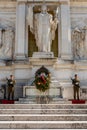 Two soldiers guarding the Unknown Soldiers tomb at the Vittorio Emanuele II Monument in Rome.