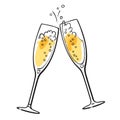 Two sparkling glasses of champagne Royalty Free Stock Photo