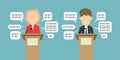 Two speakers debate. Royalty Free Stock Photo