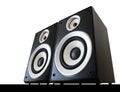 Two speakers isolated Royalty Free Stock Photo