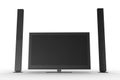 Two speakers and a plasma tv 2 Royalty Free Stock Photo