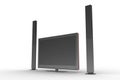 Two speakers and a plasma tv 3 Royalty Free Stock Photo