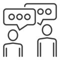 Two Speaking People vector Talk concept outline icon