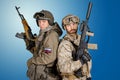 Two special force soldiers Royalty Free Stock Photo