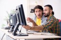 The two it specialists working in the office Royalty Free Stock Photo