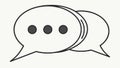 Two speech bubbles with dots, representing active communication and dialogue. vector design Generative AI Royalty Free Stock Photo