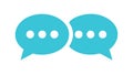 Two speech bubbles icon, representing conversation or chat, vector design Generative AI Royalty Free Stock Photo
