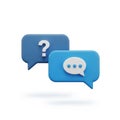 Two speech bubbles one with a question mark and one with ellipses Royalty Free Stock Photo